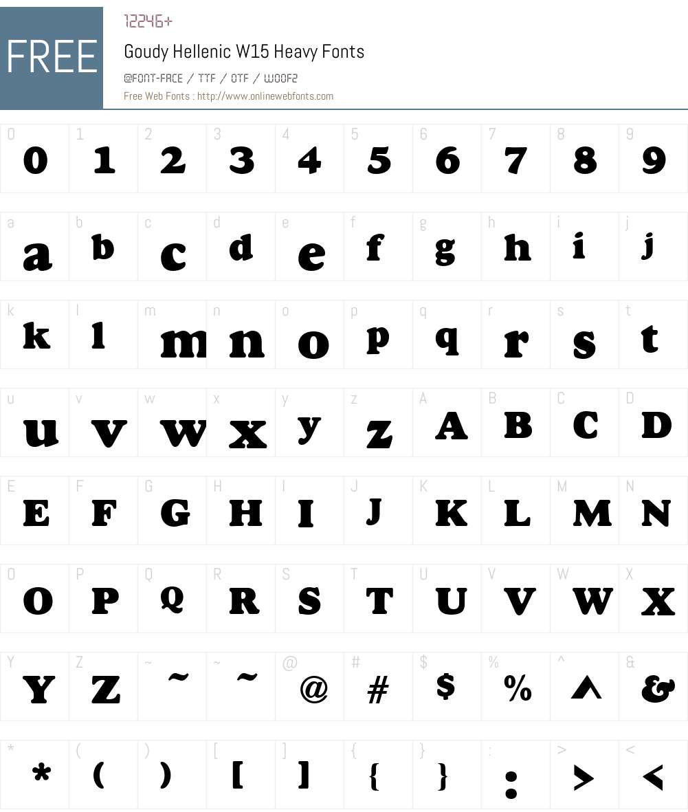 GoudyHellenicW15-Heavy Font Screenshots