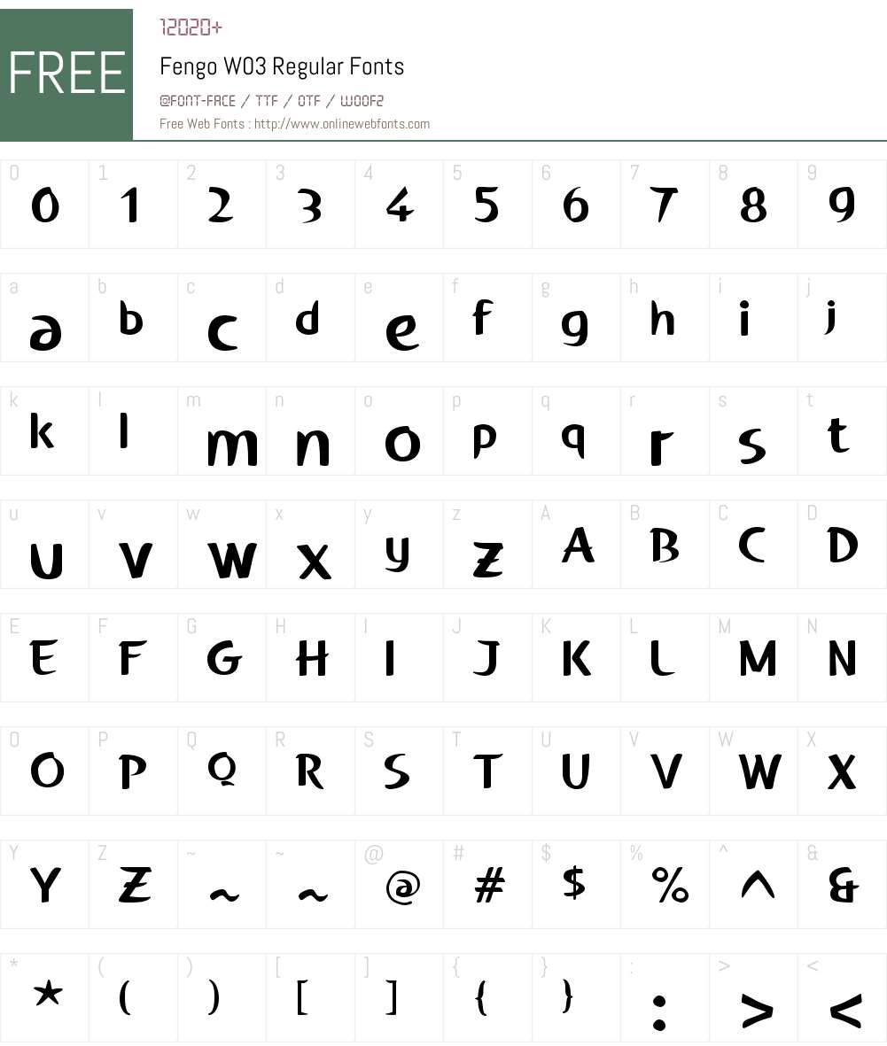 Fengo Font Screenshots
