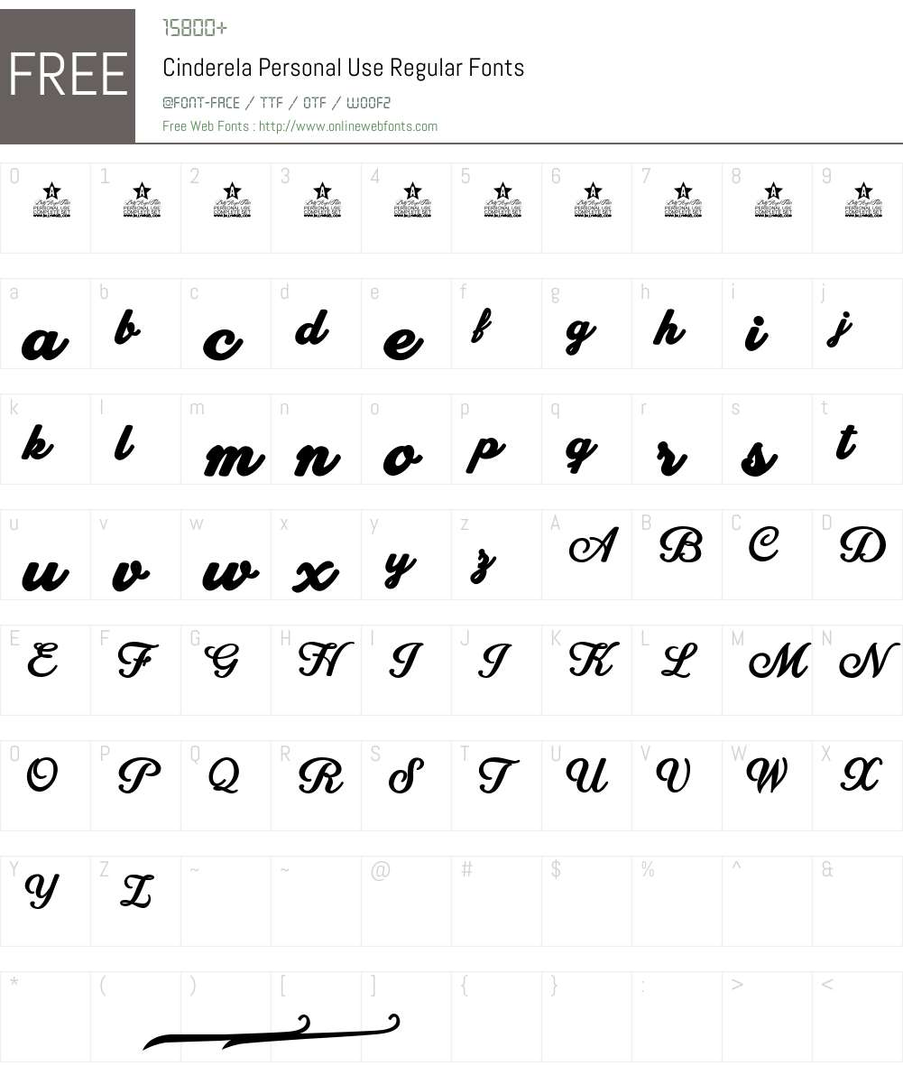 Cinderela Personal Use Font Screenshots