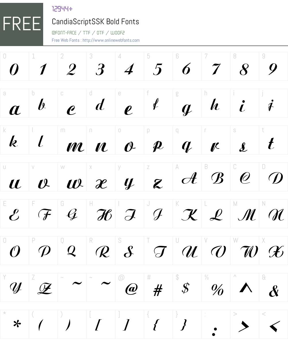 CandiaScriptSSK Font Screenshots