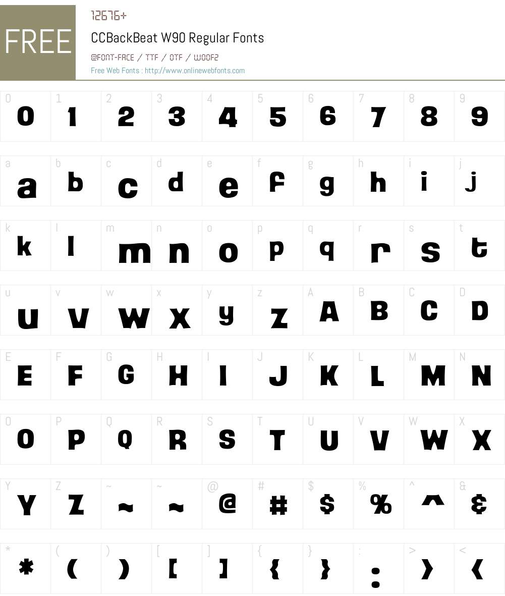 CCBackBeatW90-Regular Font Screenshots