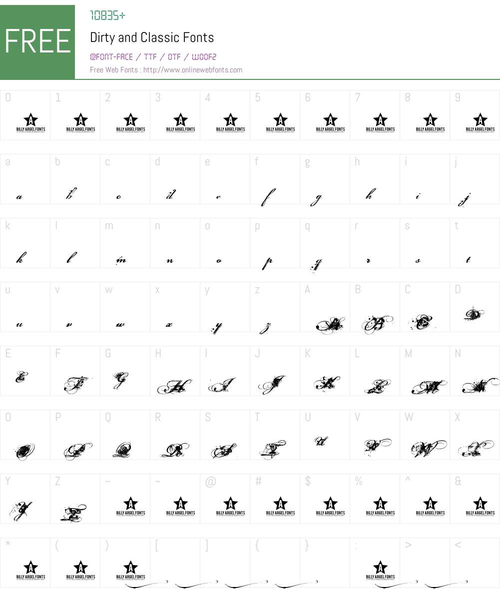 Dirty and Classic Font Screenshots