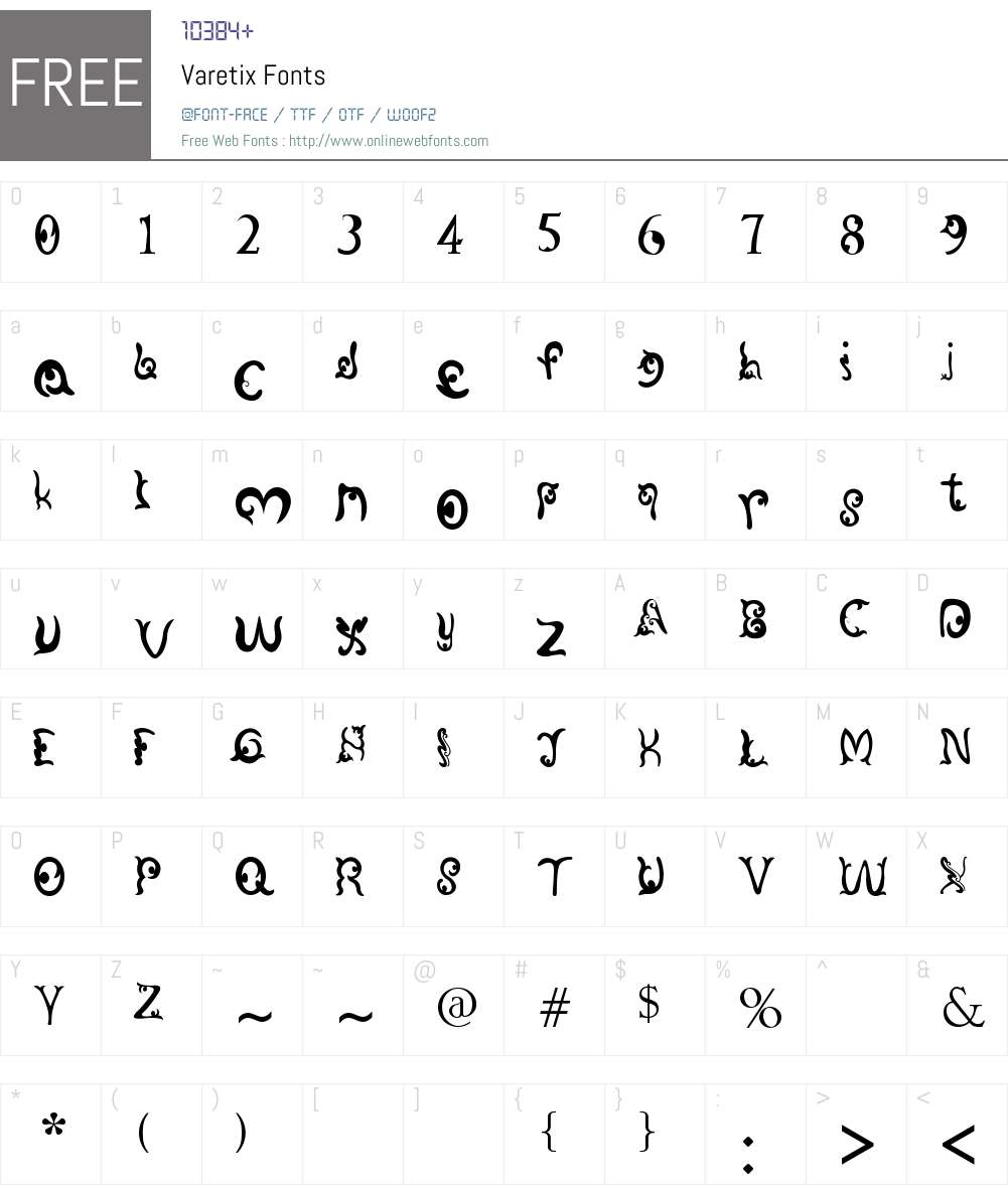 Varetix Font Screenshots