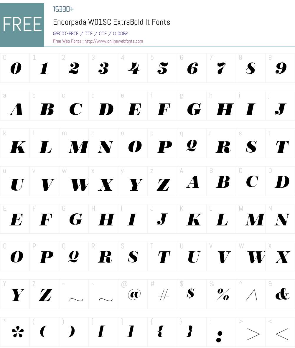 EncorpadaW01SC-ExtraBoldIt Font Screenshots