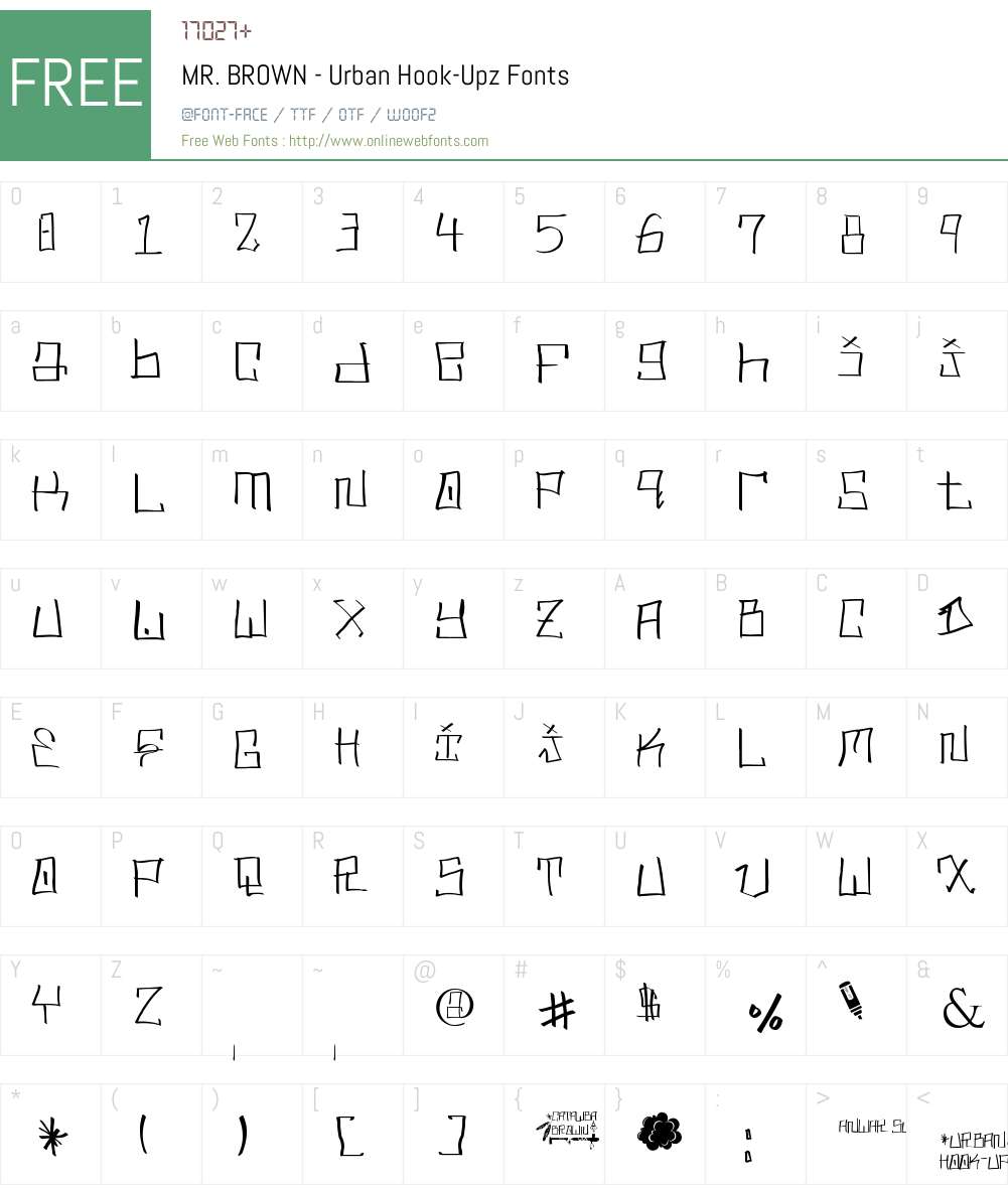 MR. BROWN - Urban Hook-Upz Font Screenshots