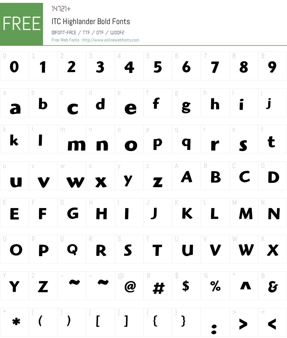 ITC Highlander Font Screenshots