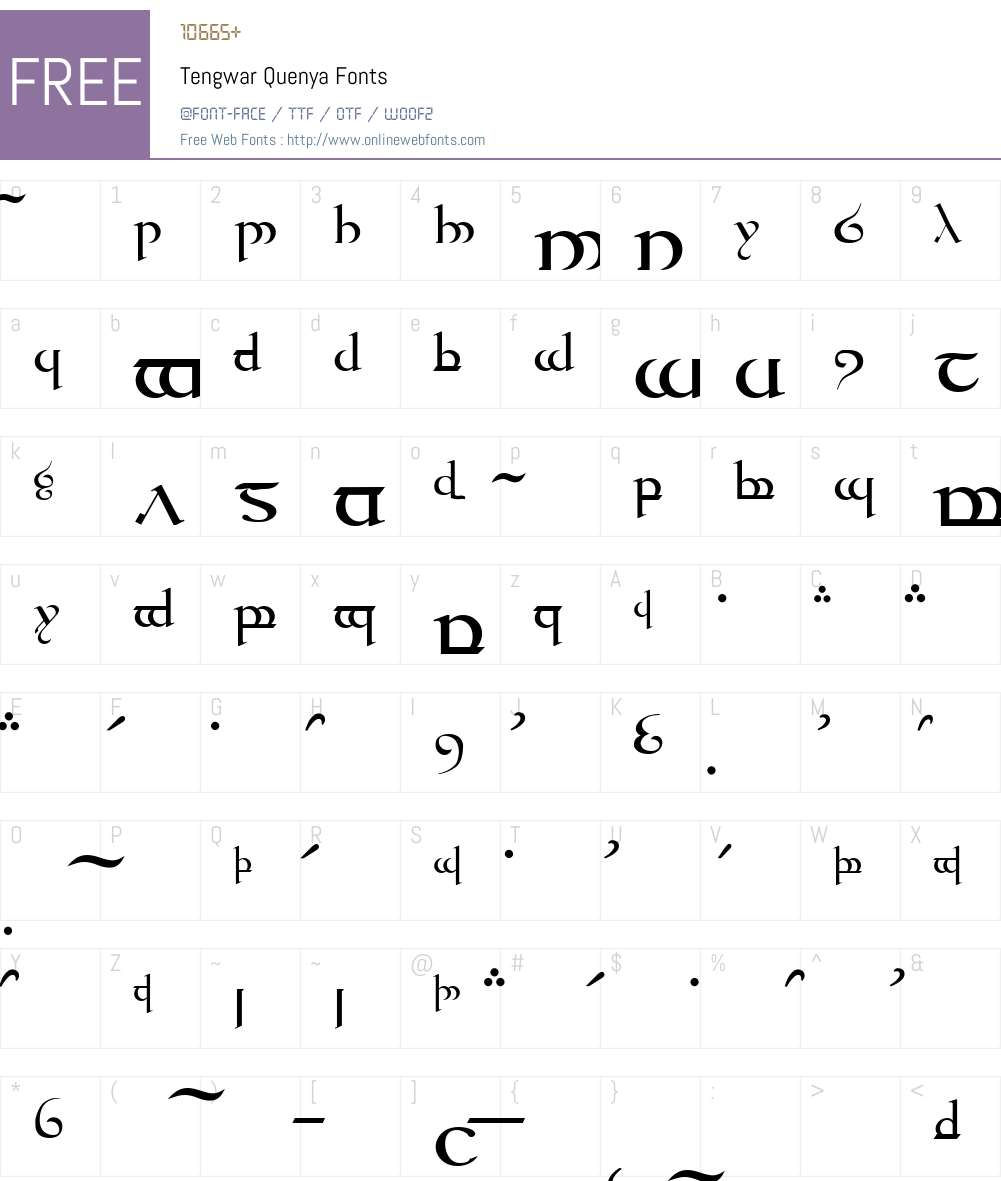Tengwar Quenya Font Screenshots