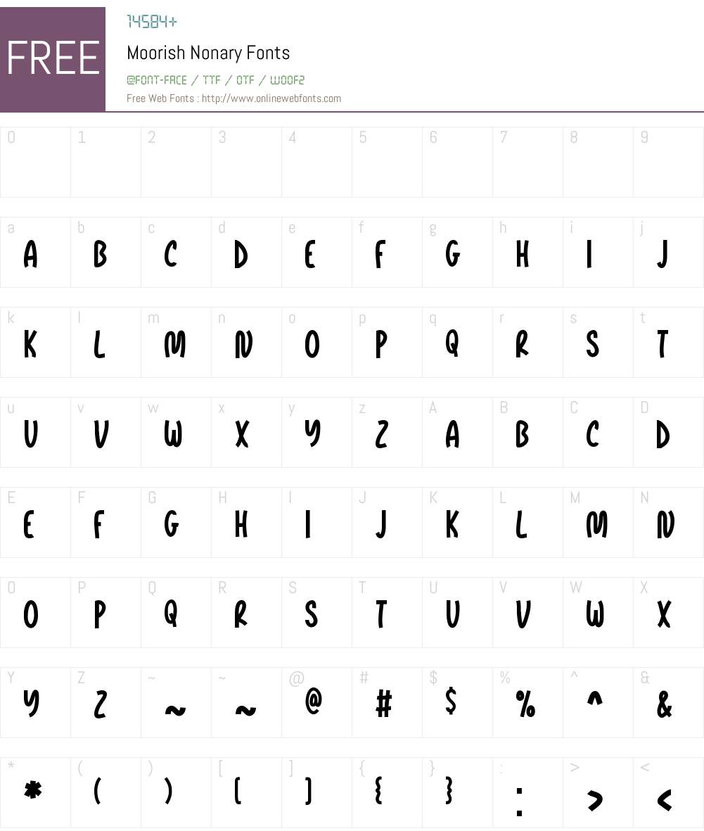 Moorish Nonary Font Screenshots