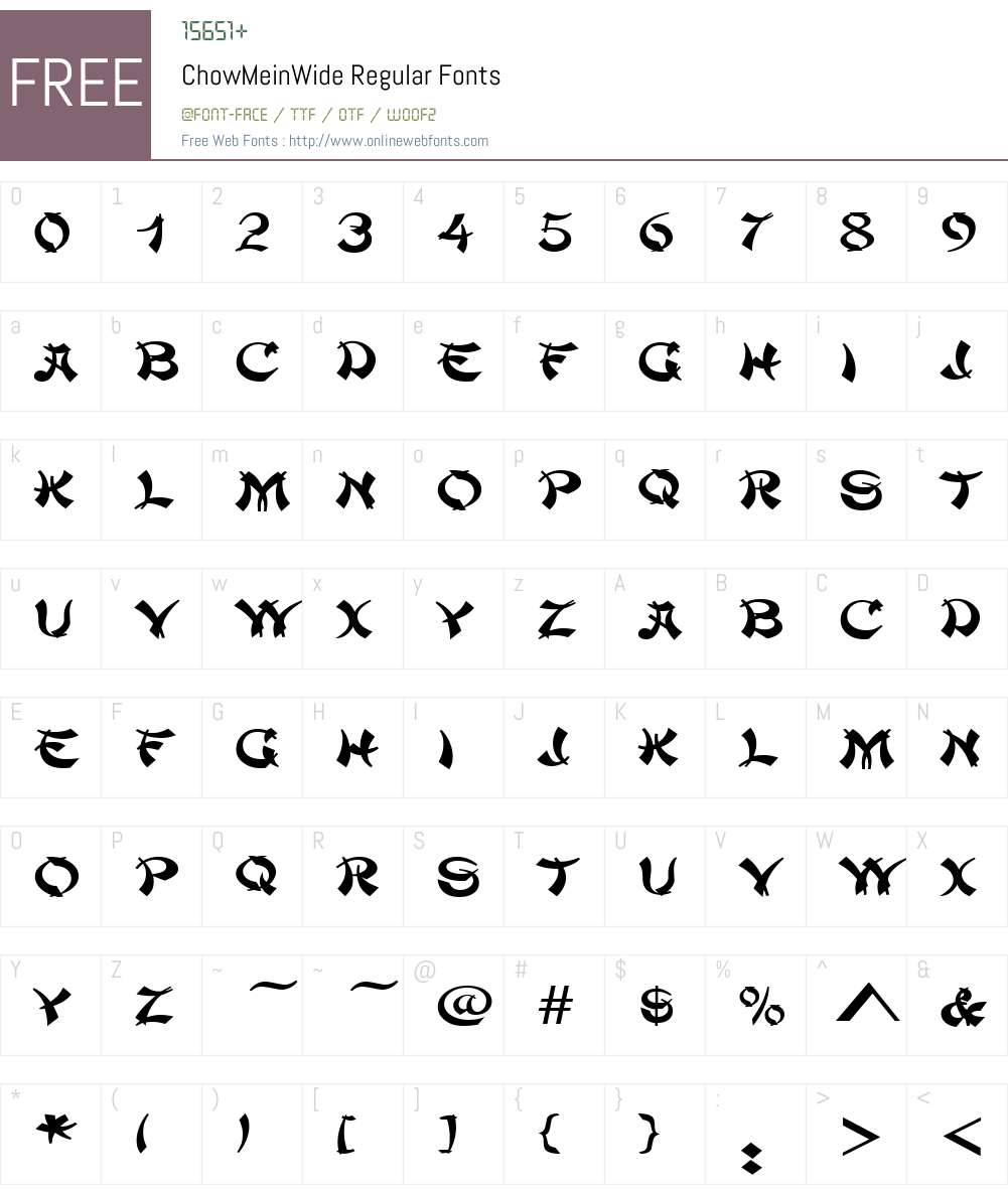 ChowMeinWide Font Screenshots