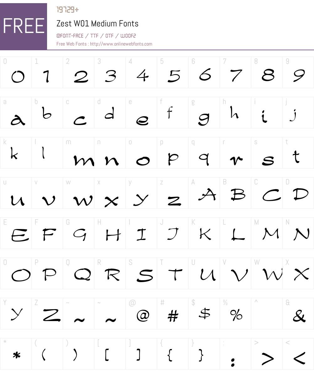 ZestW01-Medium Font Screenshots