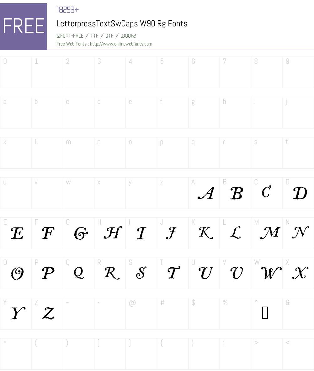 LetterpressTextSwCaps Font Screenshots