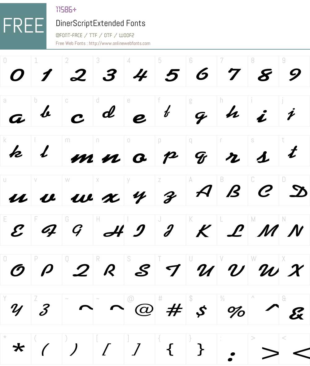 DinerScriptExtended Font Screenshots