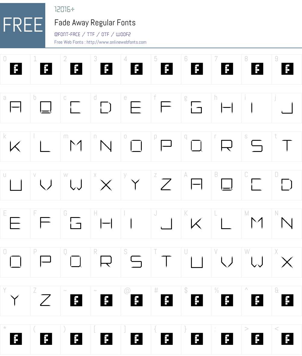 Fade Away Font Screenshots