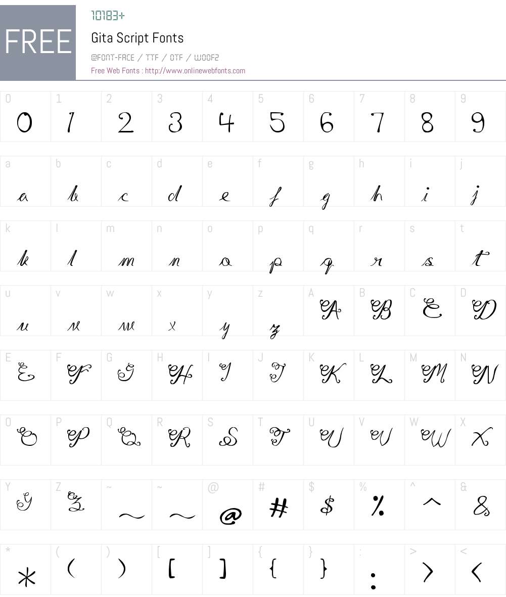 Gita Script Font Screenshots