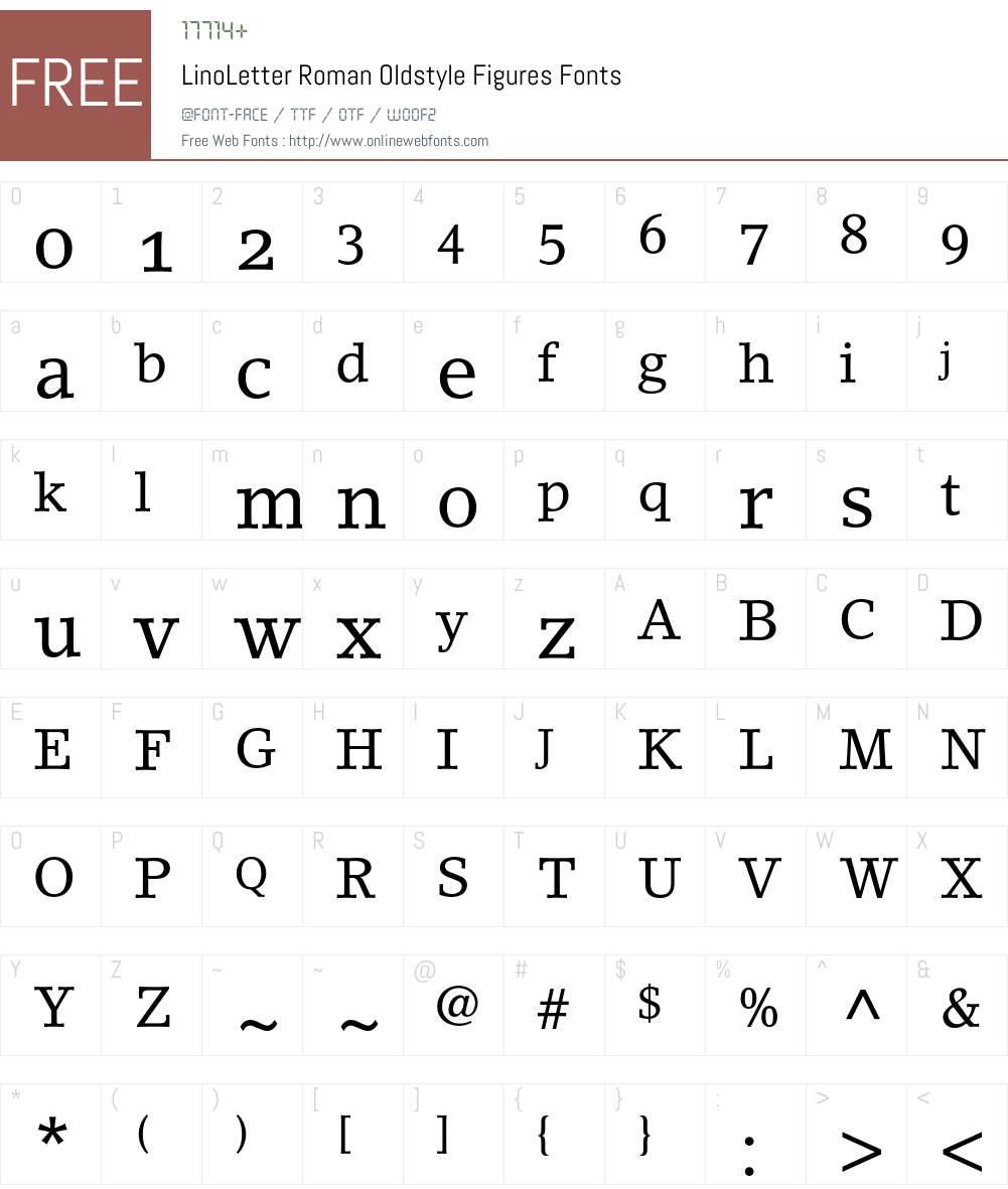 LinoLetter Font Screenshots