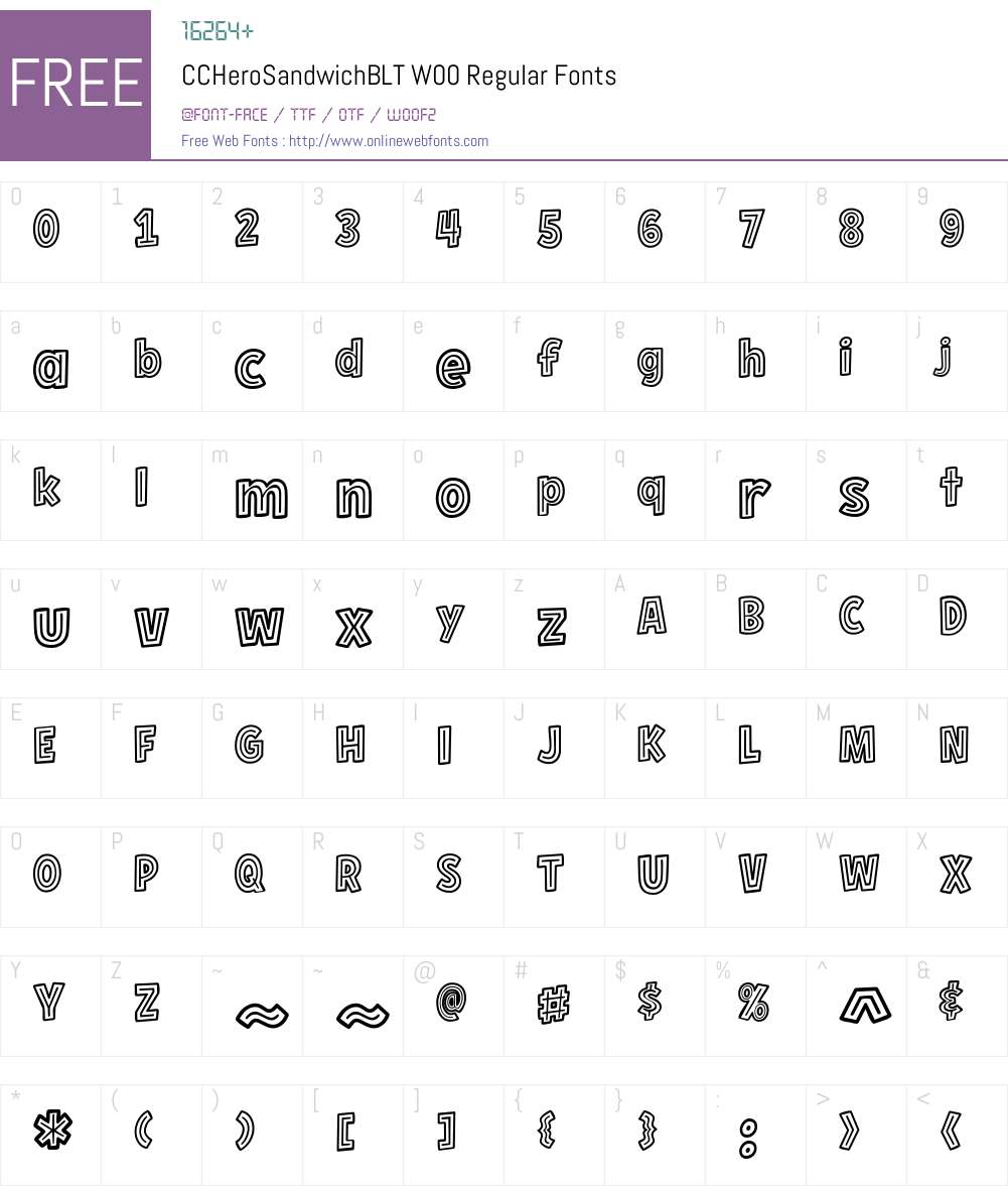 CCHeroSandwichBLTW00-Rg Font Screenshots