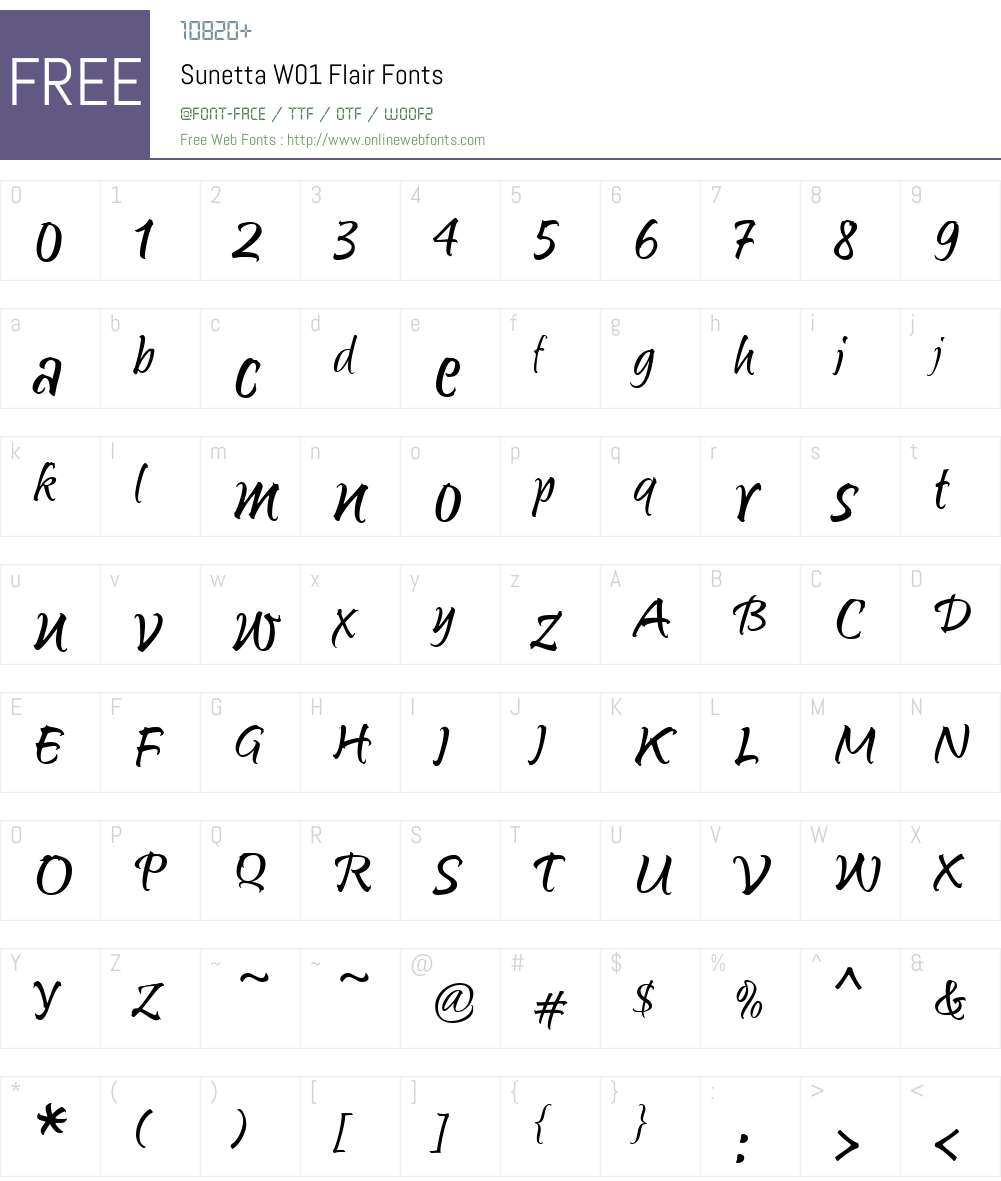 SunettaW01-Flair Font Screenshots