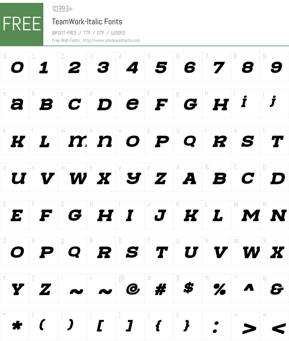 Team Work Font Screenshots