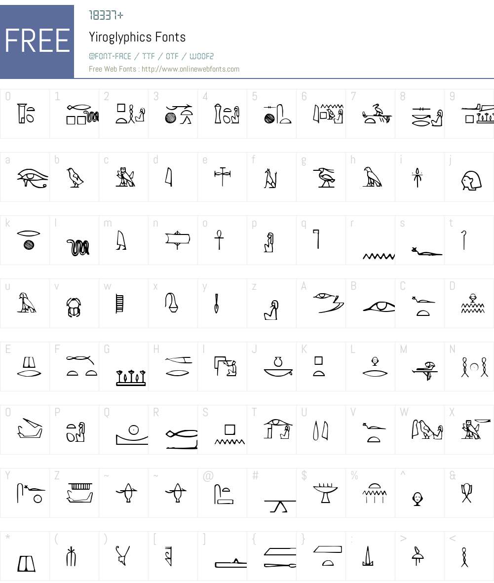 Yiroglyphics Font Screenshots