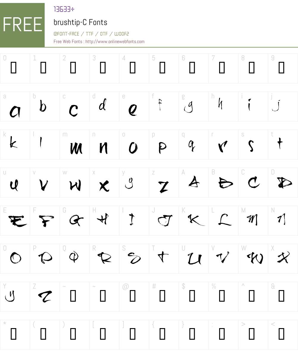 brushtip-C Font Screenshots