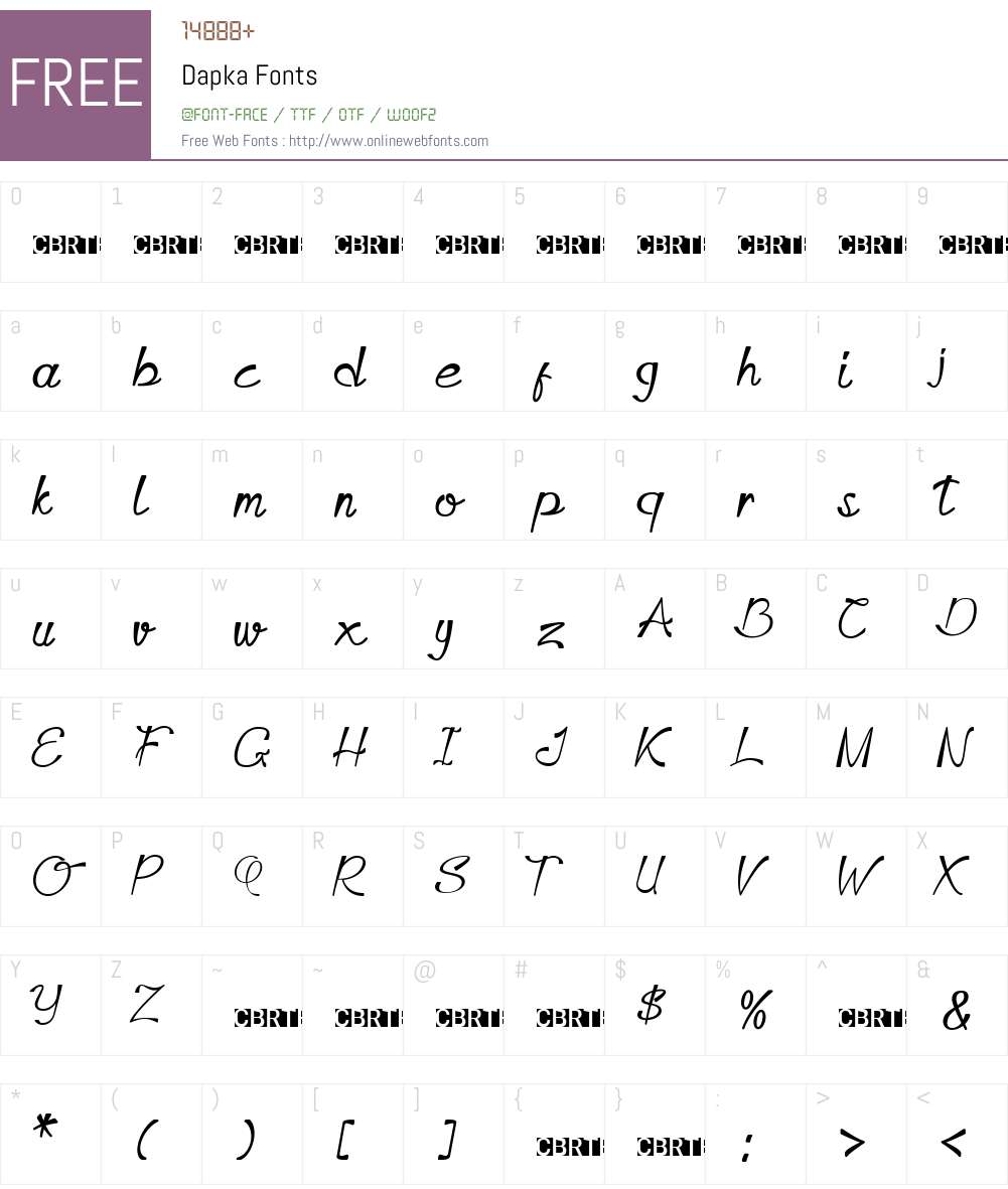 Dapka Font Screenshots