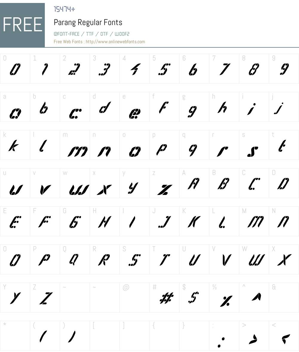 Parang Font Screenshots