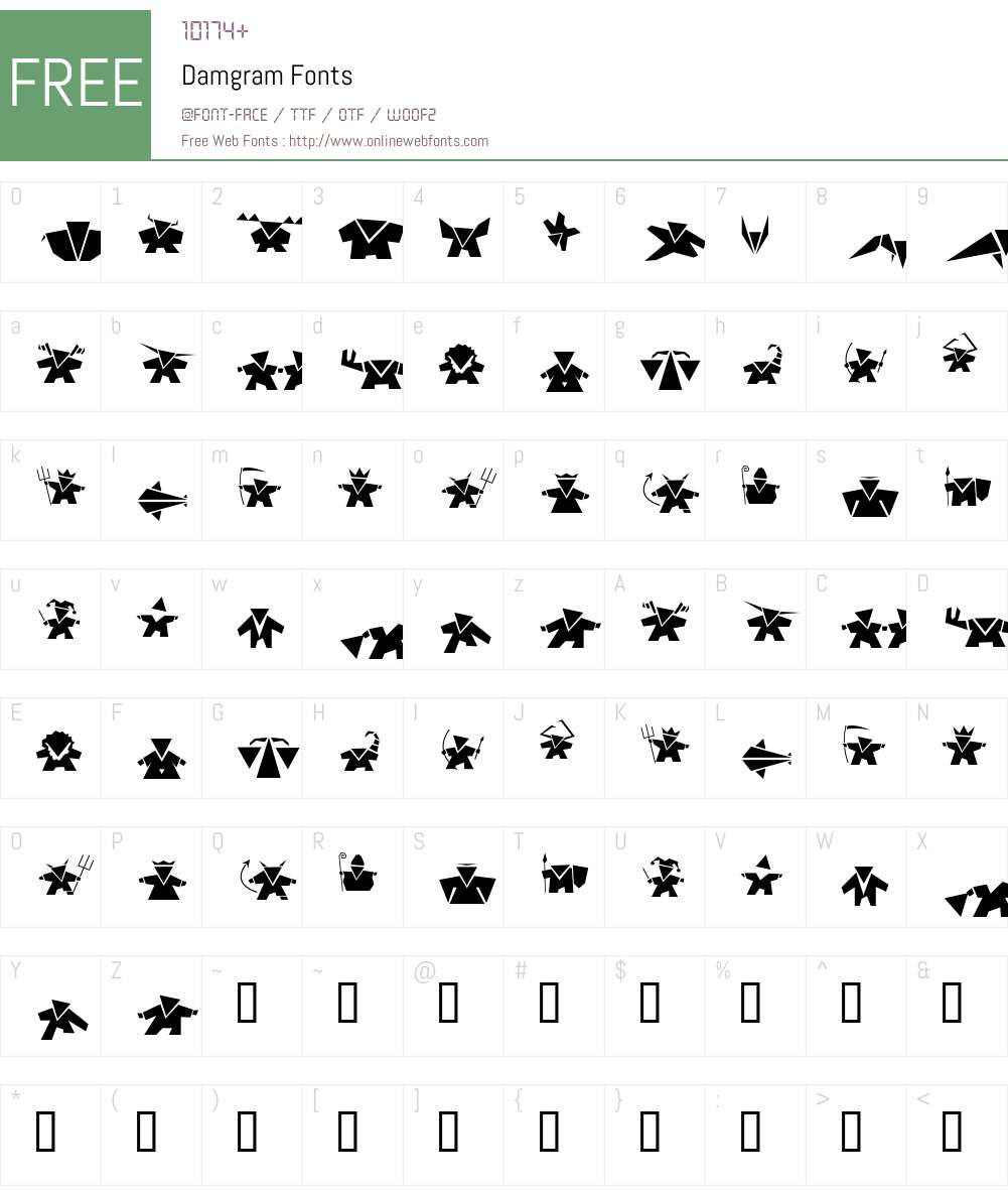 Damgram Font Screenshots