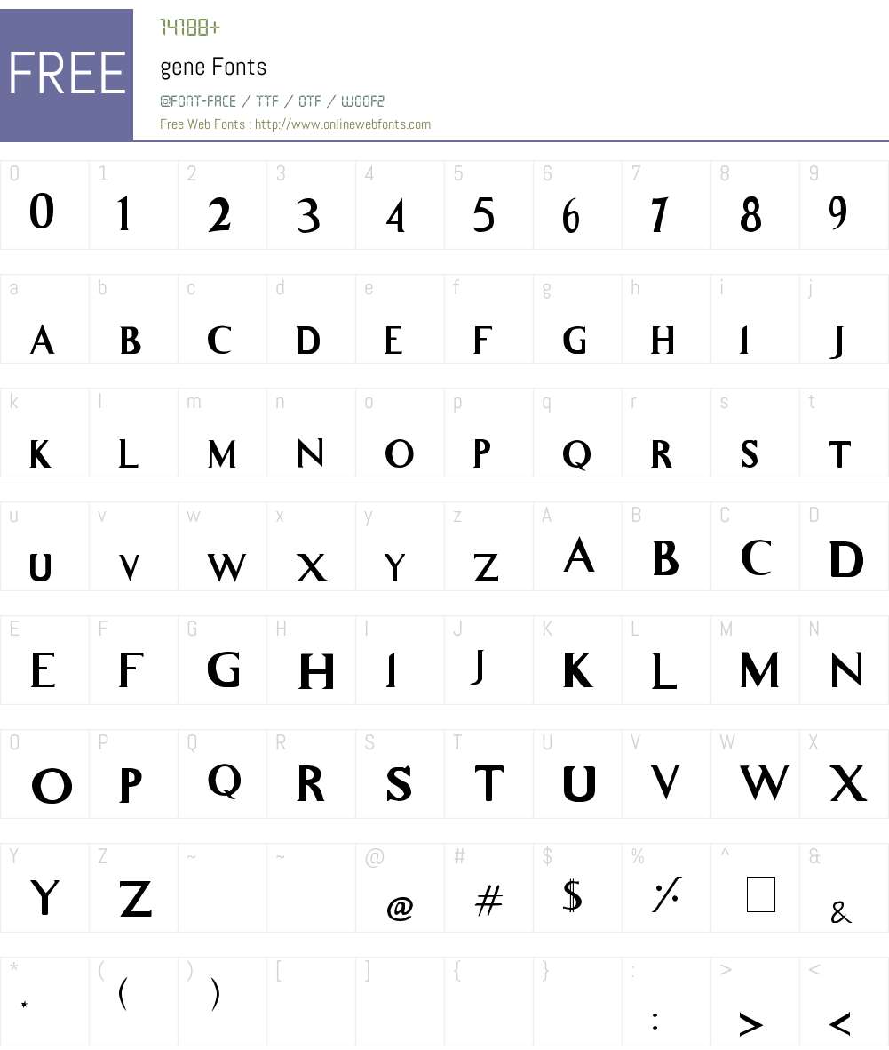 gene Font Screenshots