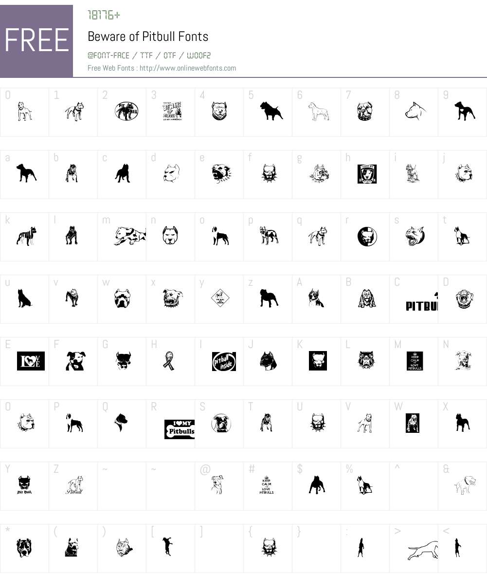 Beware of Pitbull Font Screenshots