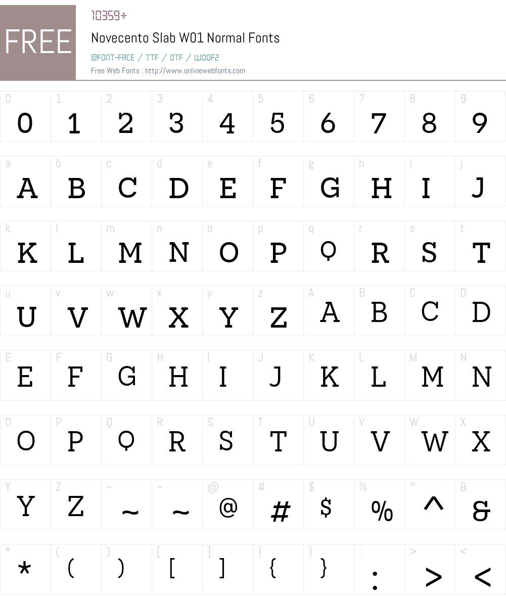 NovecentoSlabW01-Normal Font Screenshots