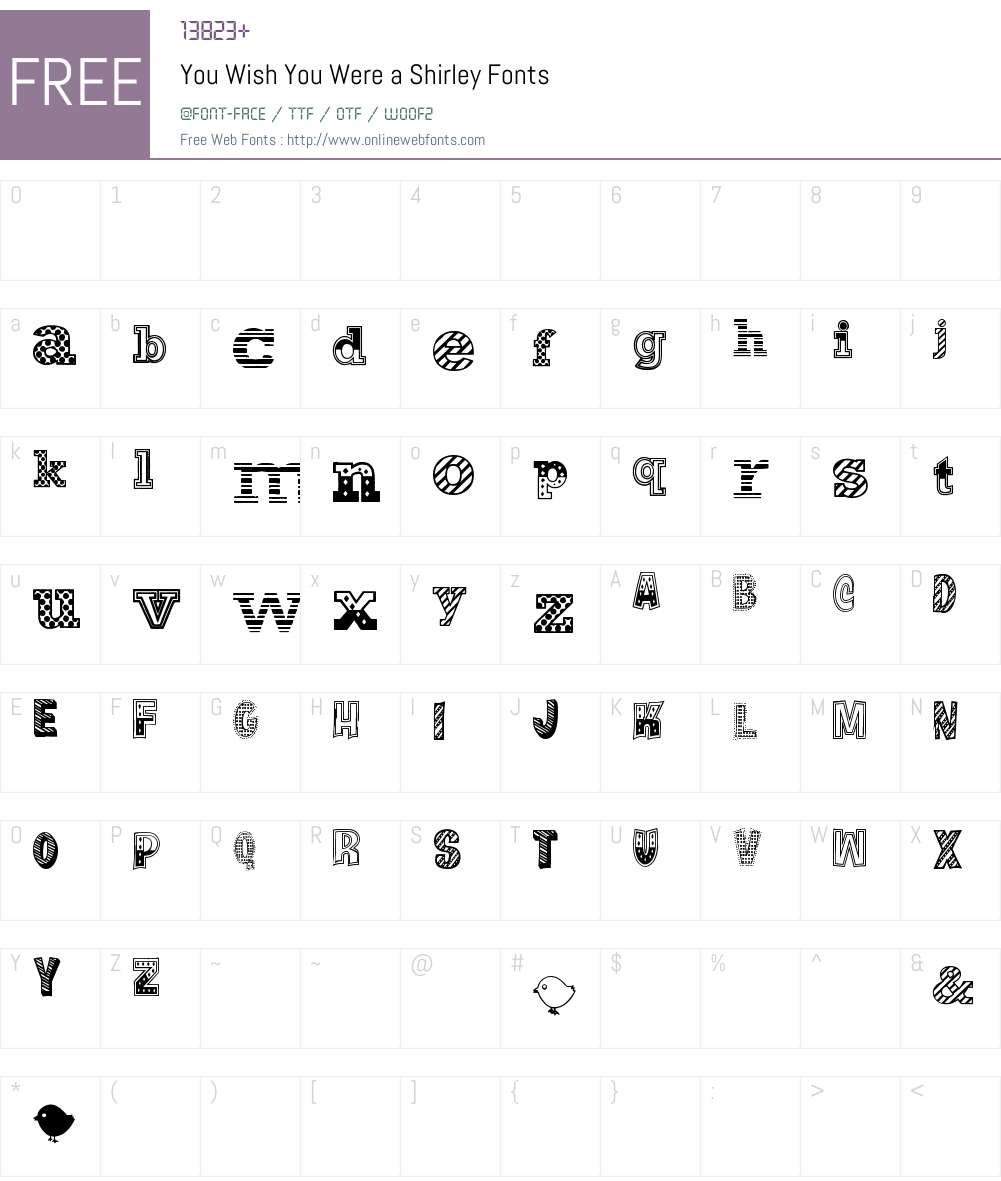 You Wish You Were a Shirley Font Screenshots