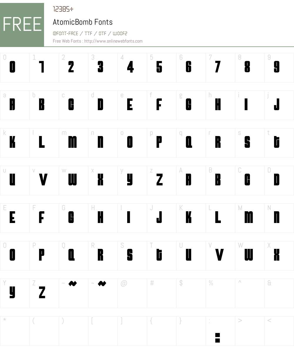 AtomicBomb Font Screenshots