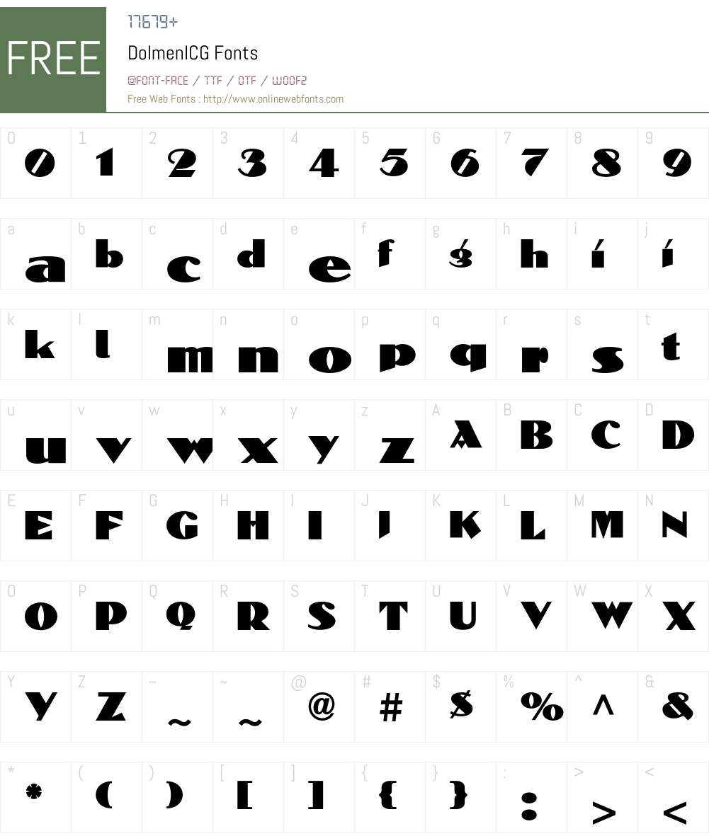 DolmenICG Font Screenshots