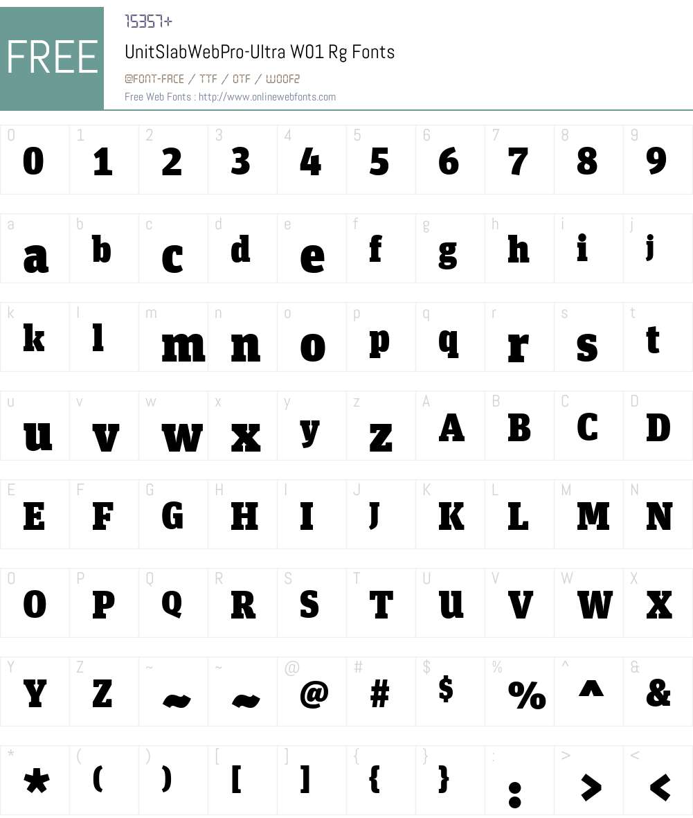 UnitSlabWebPro-UltraW01-Rg Font Screenshots
