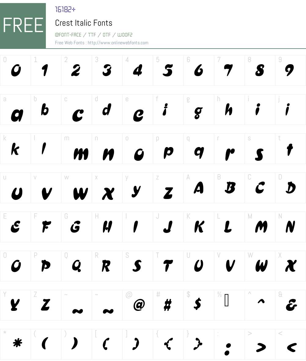 Crest Font Screenshots