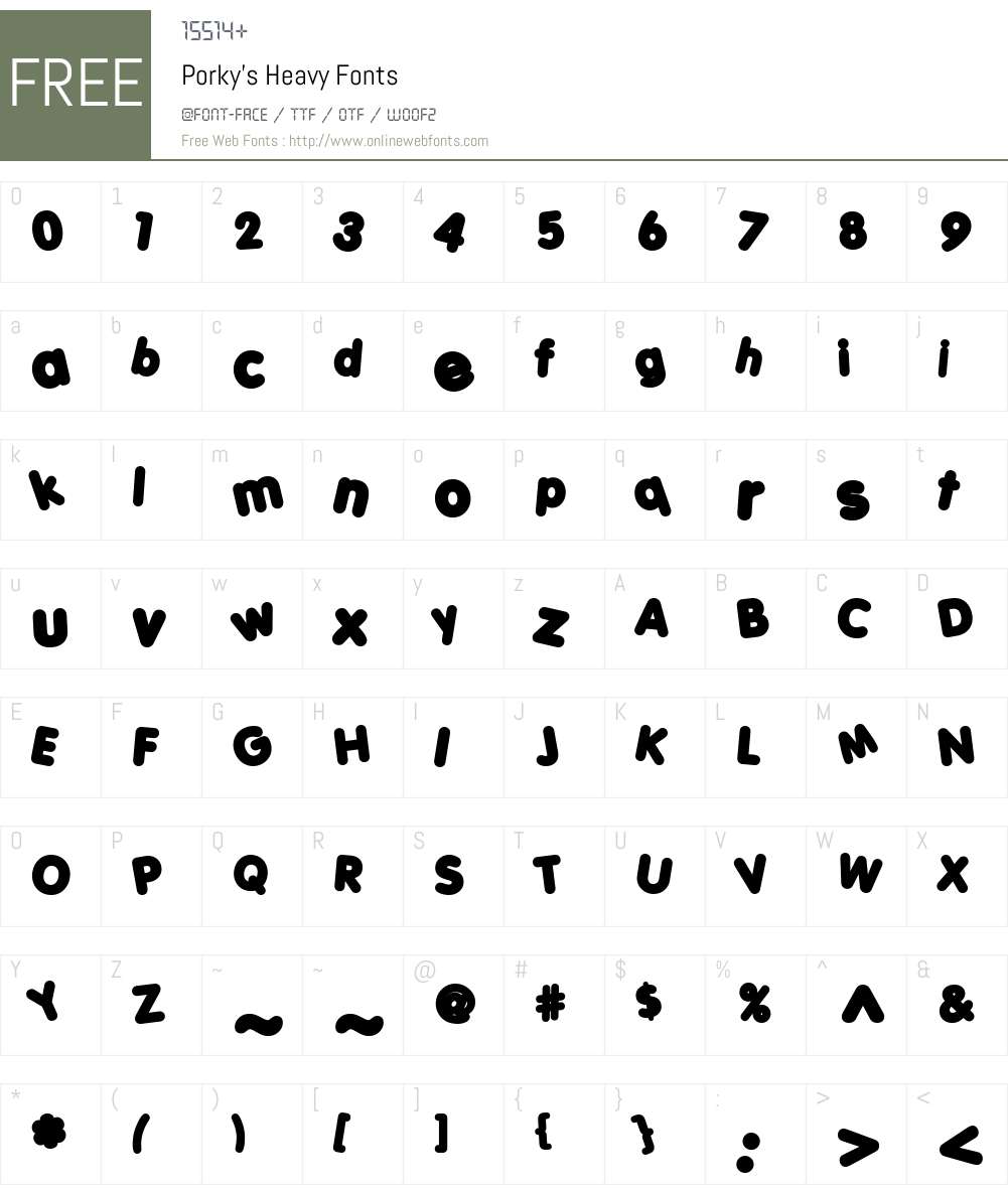 Porky's Font Screenshots