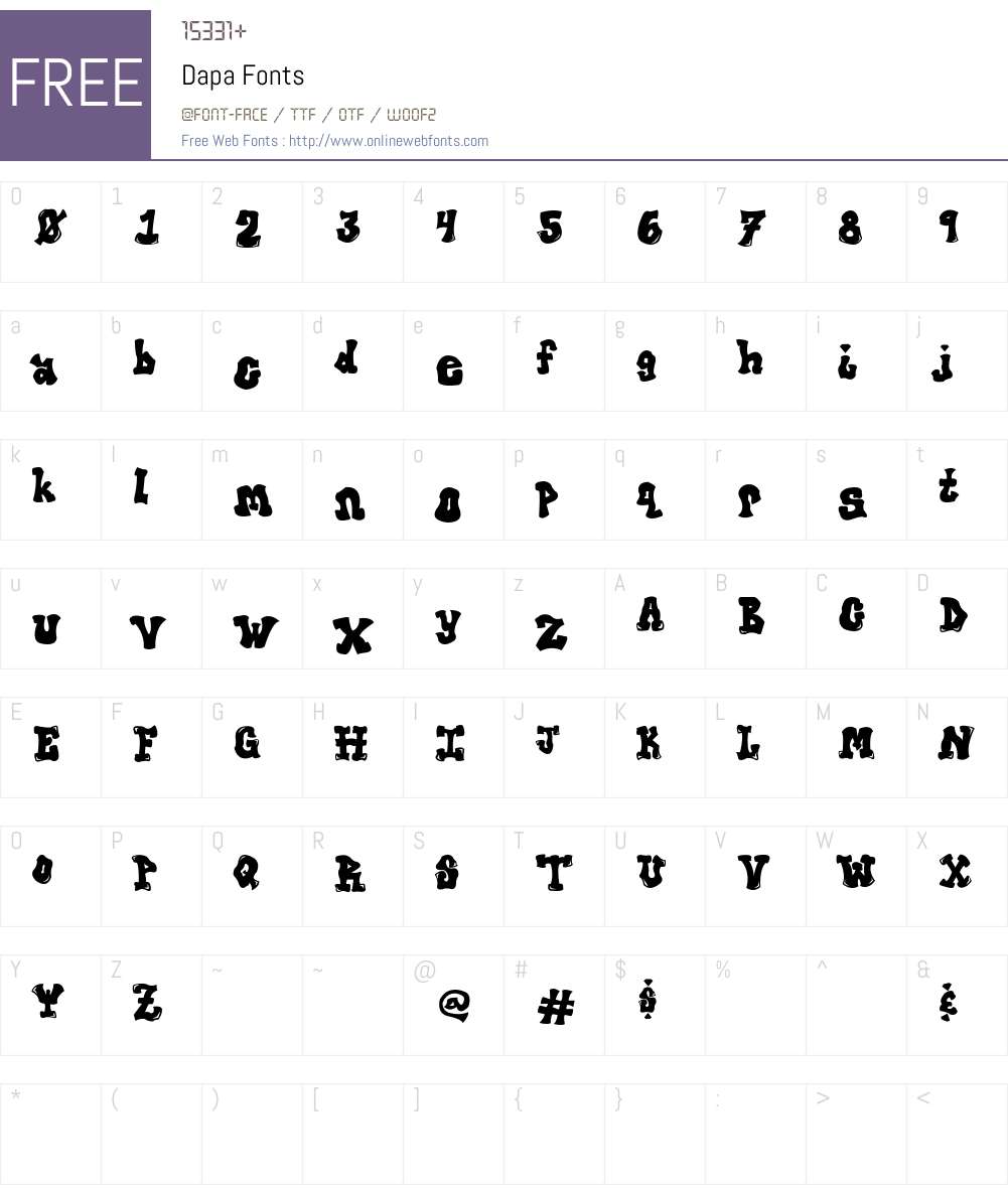 Dapa Font Screenshots