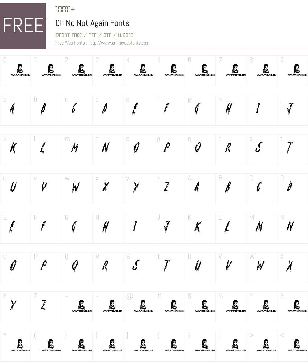 Oh No Not Again Font Screenshots