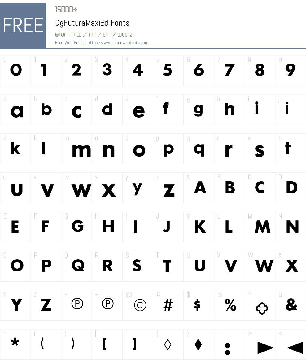 CgFuturaMaxiBd Font Screenshots
