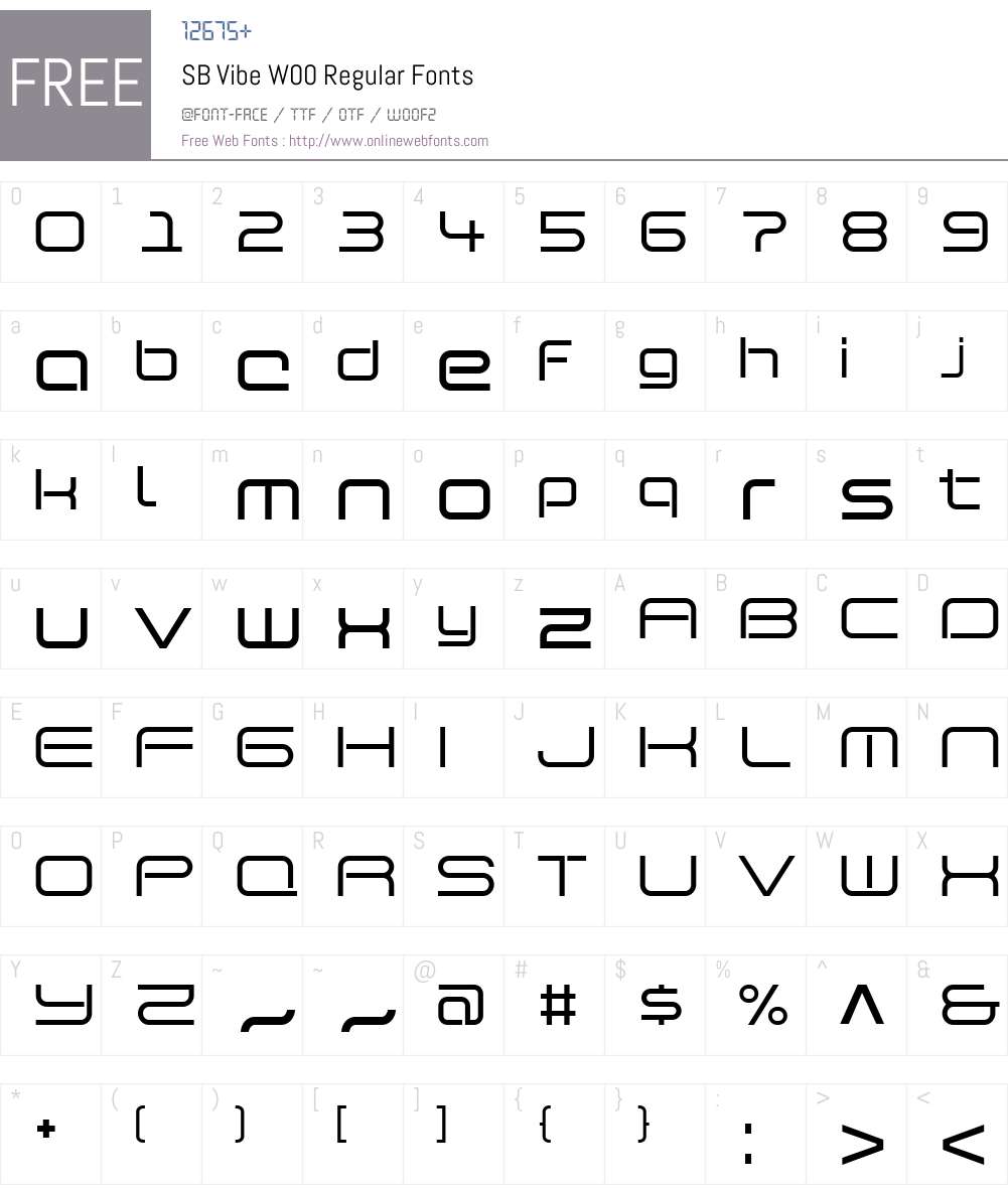 SBVibeW00-Regular Font Screenshots
