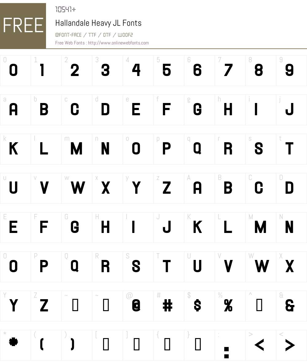 Hallandale Heavy JL Font Screenshots