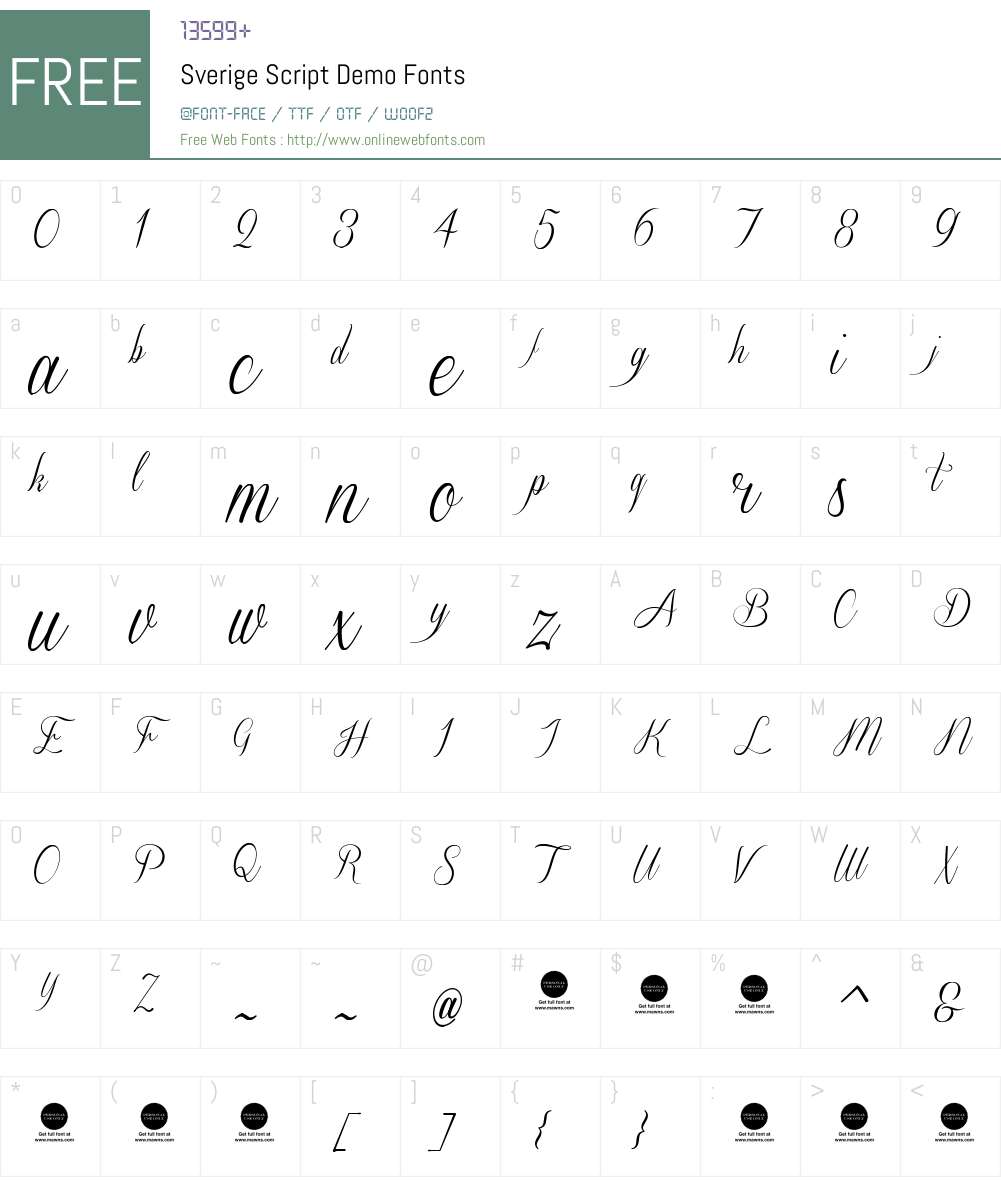Sverige Script Demo Font Screenshots