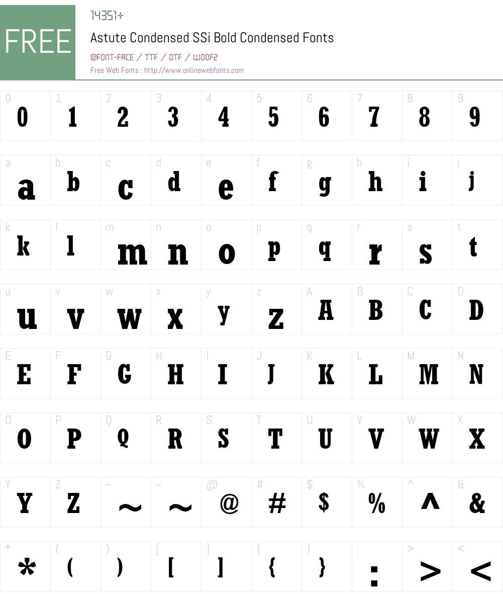 Astute Condensed SSi Font Screenshots