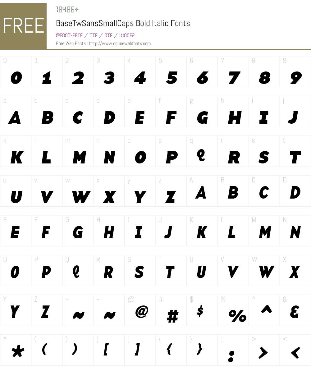 BaseTwSansSmallCaps Font Screenshots