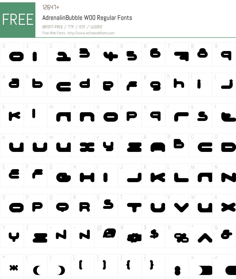 Adrenalin Font Screenshots