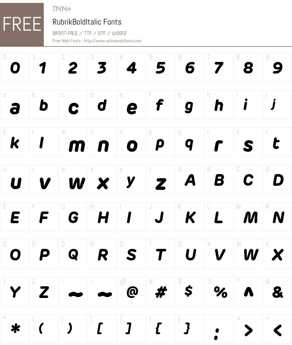 Rubrik Bold Italic Font Screenshots