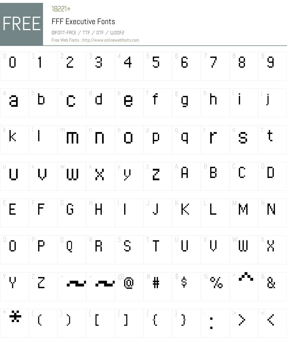 FFF Executive Font Screenshots