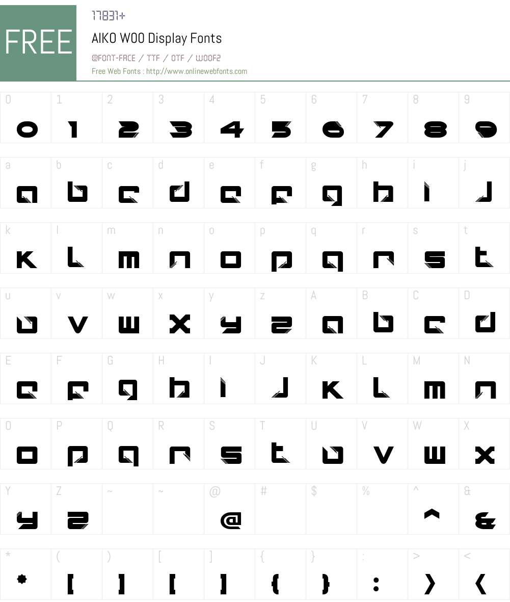 AIKOW00-Display Font Screenshots