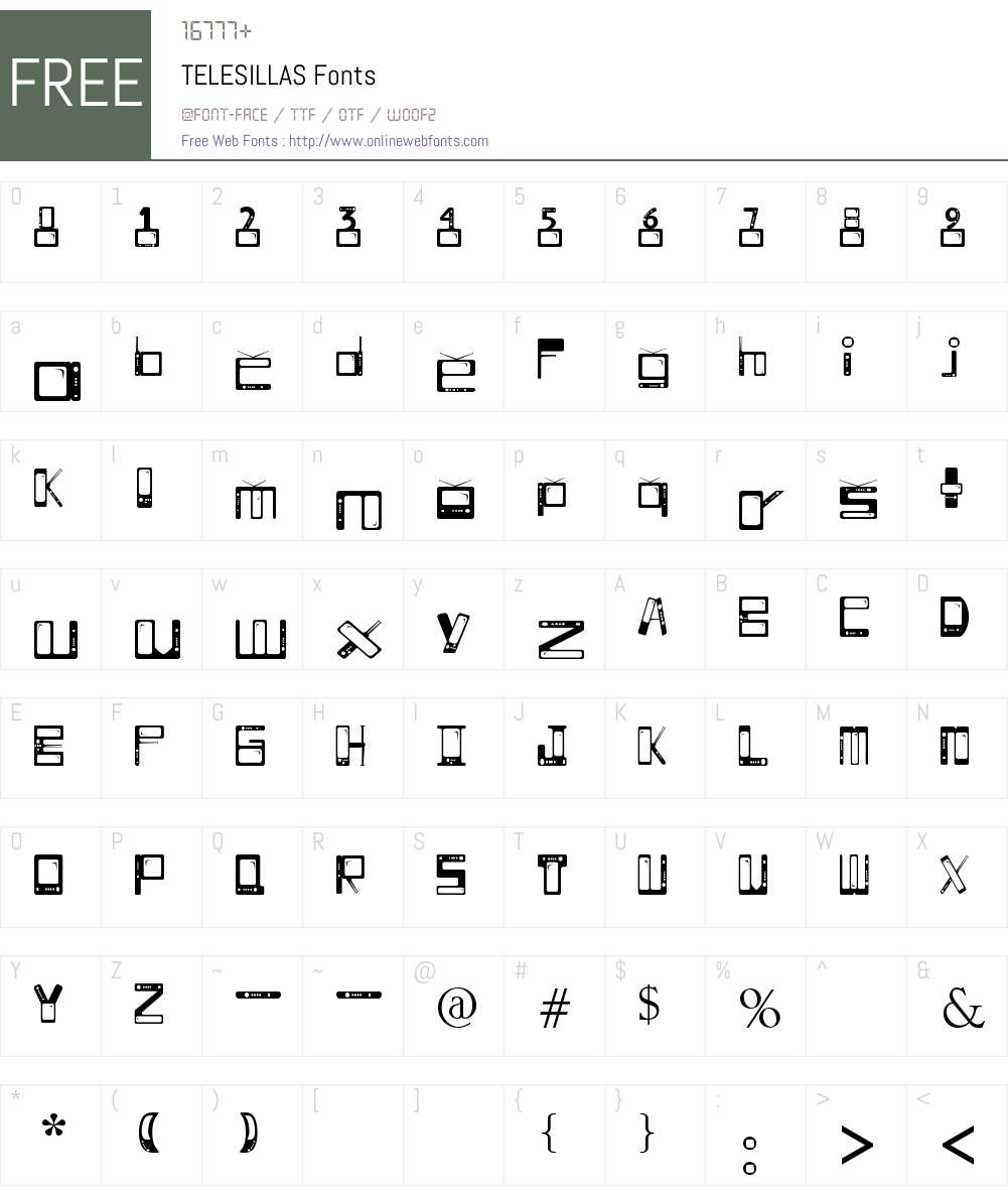TELESILLAS Font Screenshots