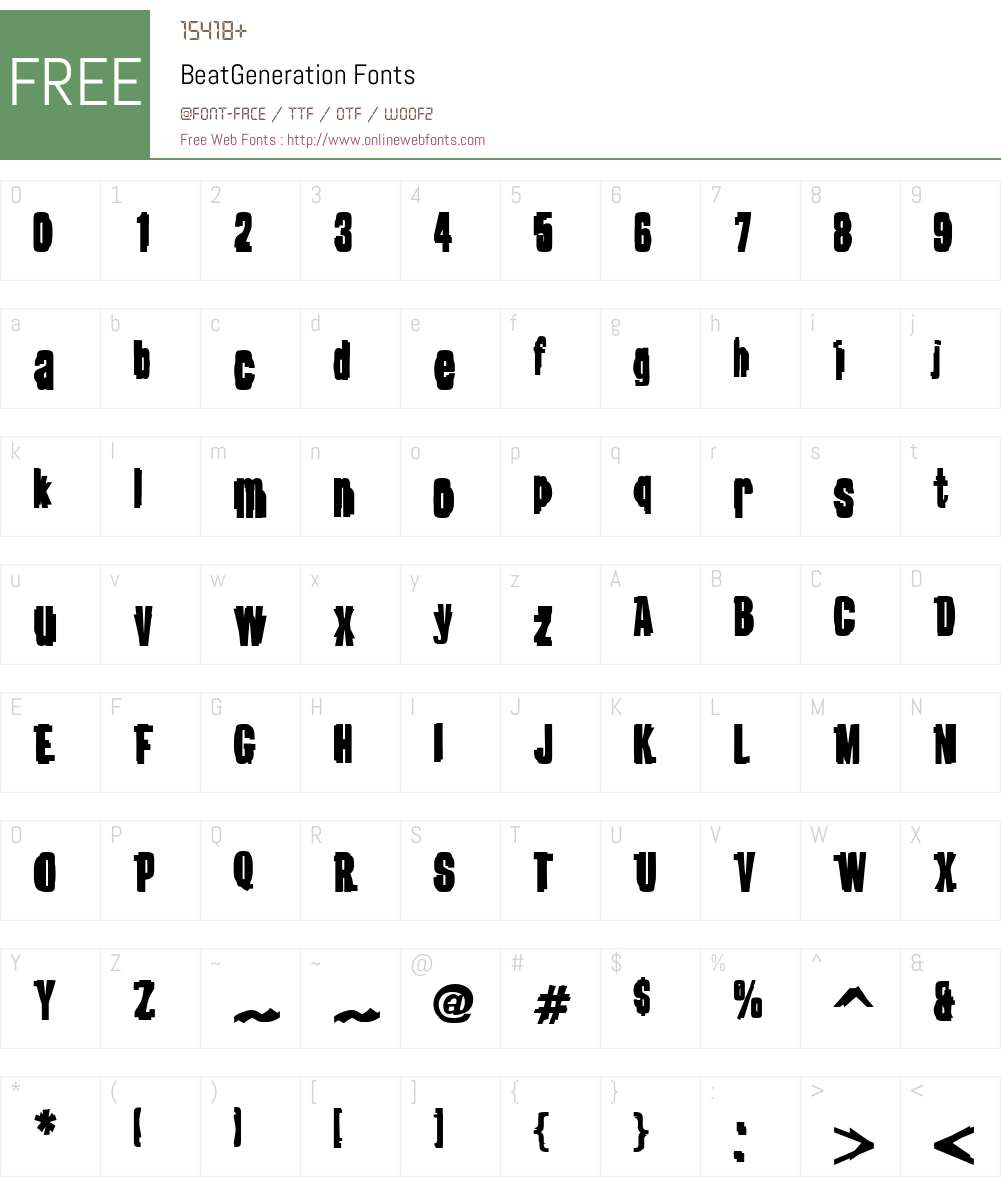 BeatGeneration Font Screenshots